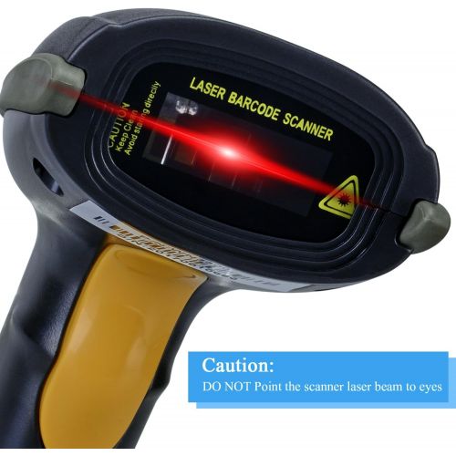  [아마존베스트]WoneNice USB Laser Barcode Scanner Wired Handheld Bar Code Scanner Reader Black