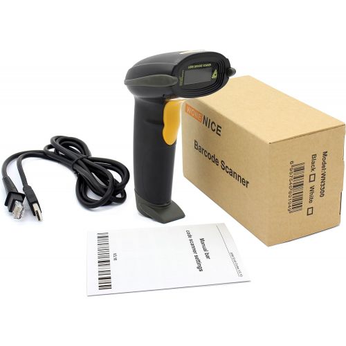  [아마존베스트]WoneNice USB Laser Barcode Scanner Wired Handheld Bar Code Scanner Reader Black