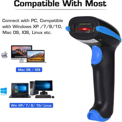  [아마존베스트]WoneNice Wireless Barcode Scanner USB Cordless Laser Automatic Barcode Reader Handheld Bar Code Scanner with USB Wireless Receiver for Library Retail & Warehouse