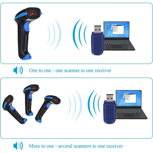  [아마존베스트]WoneNice Wireless Barcode Scanner USB Cordless Laser Automatic Barcode Reader Handheld Bar Code Scanner with USB Wireless Receiver for Library Retail & Warehouse