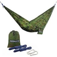 [아마존베스트]WoneNice Camping Hammock - Portable Lightweight Double Nylon Hammock, Best Parachute Hammock with 2 x Hanging Straps for Backpacking, Camping, Travel, Beach, Yard and Garden