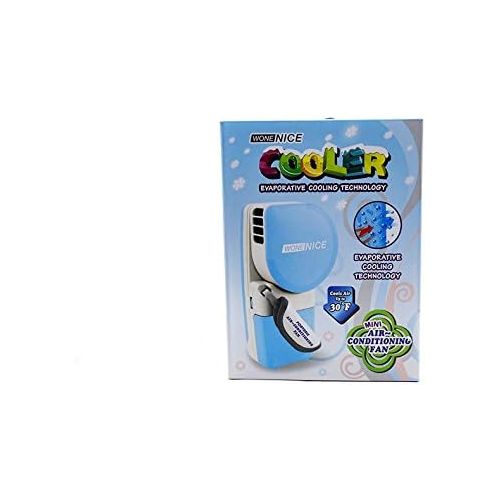  WoneNice Portable Small Fan & Mini-air Conditioner, Runs On Batteries Or USB-Blue