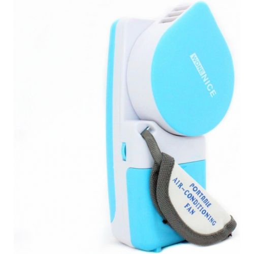  WoneNice Portable Small Fan & Mini-air Conditioner, Runs On Batteries Or USB-Blue