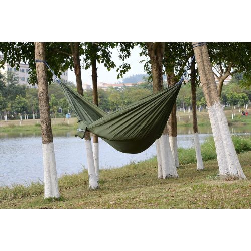  WoneNice Camping Hammock - Portable Lightweight Double Nylon Hammock, Best Parachute Hammock with 2 x Hanging Straps for Backpacking, Camping, Travel, Beach, Yard and Garden