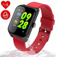 Wonlex wonlex Fitness Tracker IP67 Waterproof for Swimming, Smart Watch with Blood Pressure, Sleep, Calorie and Heart Rate Monitor, Men and Women Activity Tracker for Android & iOS (Red)