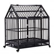 Wonline WONLINE 42 Heavy Duty Dog Cage Crate Kennel Metal Pet Playpen Portable w/Tray New House Design