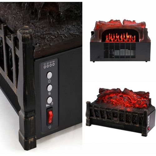  [아마존베스트]Wonlink Portable Electric Fireplace Heater，2 Element Quartz Infrared Space Heater with 3D Flame Effect