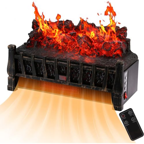  [아마존베스트]Wonlink Fireplace Stove with Heater，Electric Log Set Heater with Realistic Ember Bed 1500W Remote Controller