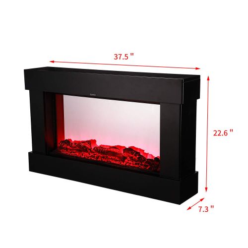  Wonlink Electric Fireplace Heater 3 Element 1500W Portable,Infrared Quartz Space Heater Remote Control Black