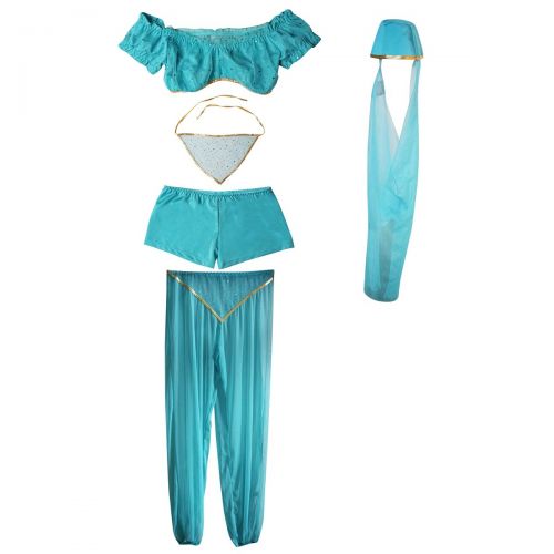  Wonolo Jasmine Genie Belly Women Dancer Arabian Nights Fancy Dress Costume
