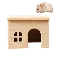 Wontee Hamster Wooden House Small Animals Hideout Home for Rat Mice Gerbil Mouse Rabbit Cage Play Hut