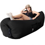 WooHoo 3.0 Giant Outdoor Inflatable Lounger with Carry Bag (Black)