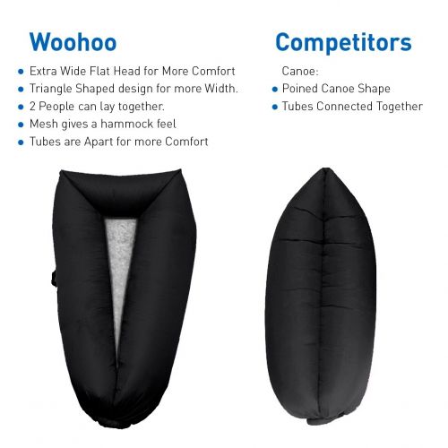  WooHoo 3.0 Giant Outdoor Inflatable Lounger with Carry Bag (Black)