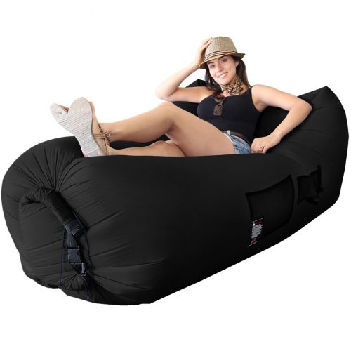  WooHoo 3.0 Giant Outdoor Inflatable Lounger with Carry Bag (Black)