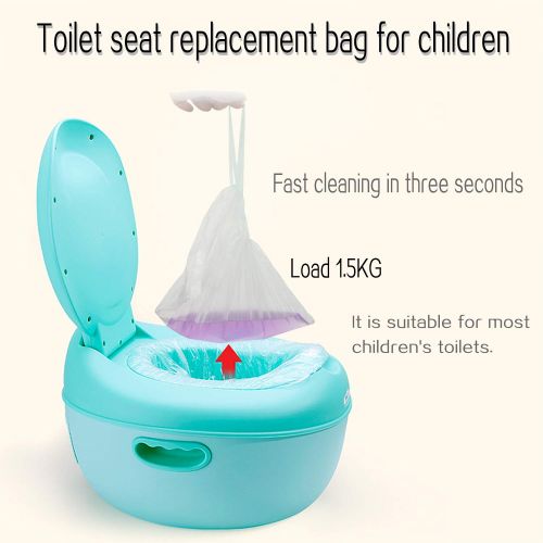  [아마존베스트]WooWan 100 Pack Portable Travel Universal Potty Chair Liners with Drawstring Training Toilet Seat Potty Bags Cleaning Bag for Kids Toddlers Adults Pets Outdoors (44 x 24 cm)