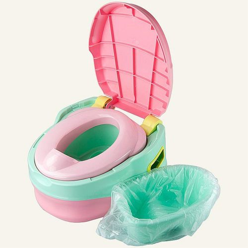  [아마존베스트]WooWan 100 Pack Portable Travel Universal Potty Chair Liners with Drawstring Training Toilet Seat Potty Bags Cleaning Bag for Kids Toddlers Adults Pets Outdoors (44 x 24 cm)