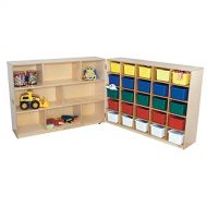 Wood Designs Tray and Shelf Single Folding Storage Unit Bins: Assorted Bins, Color: Natural