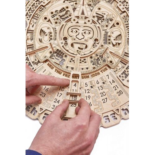  [아마존베스트]Wood Trick Mayan Wall Calendar Wooden Mechanical Model - 16.1x16.1″ - 3D Wooden Puzzle, Assembly Constructor, Brain Teaser for Adults and Kids, Best DIY Toy, Eco Wooden Toys - Azte