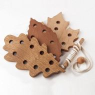 /WoodAndCare Baby Toy, Wooden Lacing Toy Organic Wooden Threading Toy. Natural Toddler Toy. Eco Friendly Children Learning Toy. Montessori toy