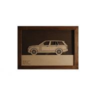 WoodArt Car Wood Picture Suitable for Range Rover IV Sideview Auto Decor Painting Automobile Art Plywood with Plexiglass 33 x 24.5 cm (12.99 x 9.6) Handmade
