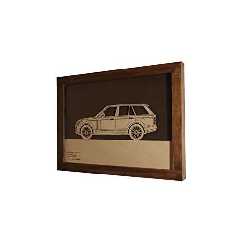 WoodArt Car Wood Picture Suitable for Range Rover IV Sideview Auto Decor Painting Automobile Art Plywood with Plexiglass 33 x 24.5 cm (12.99 x 9.6) Handmade