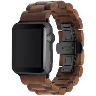 Woodcessories - EcoStrap - Apple Watch Series 1-4 Band, Premium Design Strap, Wristband made of real wood (4244 mm, WalnutBlack)