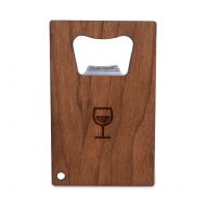 /WoodenAccessoriesCo Wine Glass Bottle Opener With Wood, Stainless Steel Credit Card Size, Bottle Opener For Your Wallet, Credit Card Size Bottle Opener