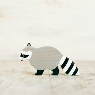 WoodenCaterpillar Wooden Racoon toy Wild animal toys Miniature animal figurines