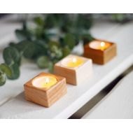 WoodenEngravedShop Wooden Candle Holder Set of 3 Wooden Tea Light Wedding Candle Holder Personalised Gift Wedding decor Home decor Rustic Candle Holder