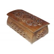 /WoodenWorldUA Сarved chest gift for men fathers day gift eco friendly Jewellry box hinged wooden box hand decorative wooden box cute gift Carved ornament