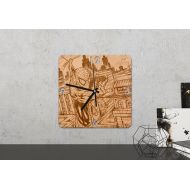 Woodengravering Spiderman Clock Marvel Wooden clock Superhero Wall art Spiderman poster Spiderman cosplay Wood wall art Spiderman costume Avengers Wooden