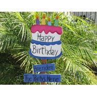 /Woodenwhimsie Happy Birthday (Personalized) Garden Stake