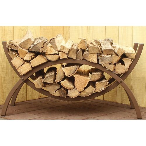  The Woodhaven 3 Foot Brown Crescent Firewood Rack