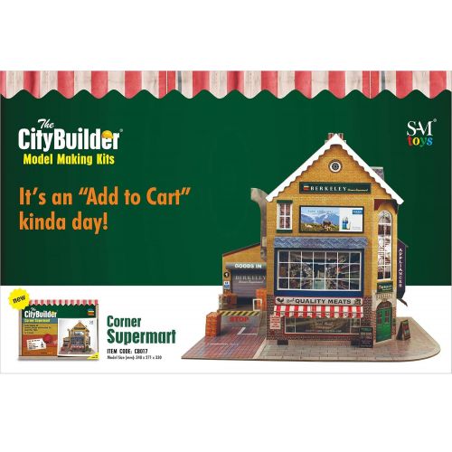  Woodland O Gauge 1:48 Scale Corner SUPERMART Cardboard Model Making Kit The CityBuilder Model Railroad Building