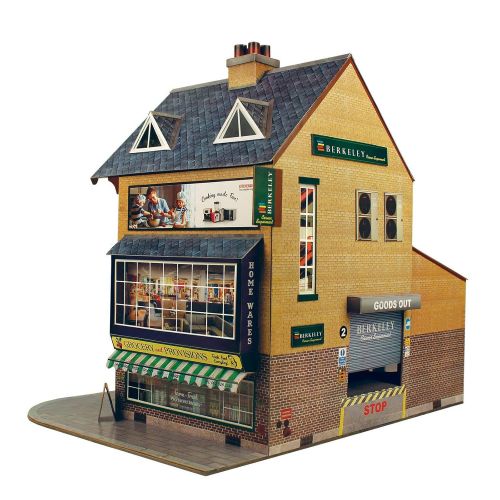  Woodland O Gauge 1:48 Scale Corner SUPERMART Cardboard Model Making Kit The CityBuilder Model Railroad Building