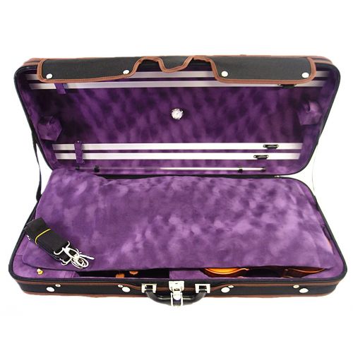  Woodnote Great Quality Pro. Wooden Double Violin/Viola Case - Fit one 4/4 violin & one viola(Adjustable 15 to 16.5)