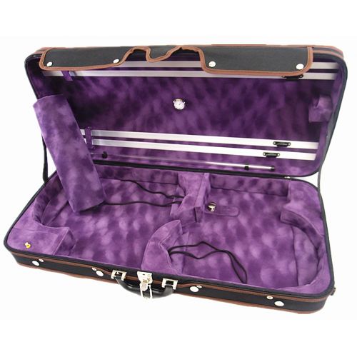  Woodnote Great Quality Pro. Wooden Double Violin/Viola Case - Fit one 4/4 violin & one viola(Adjustable 15 to 16.5)