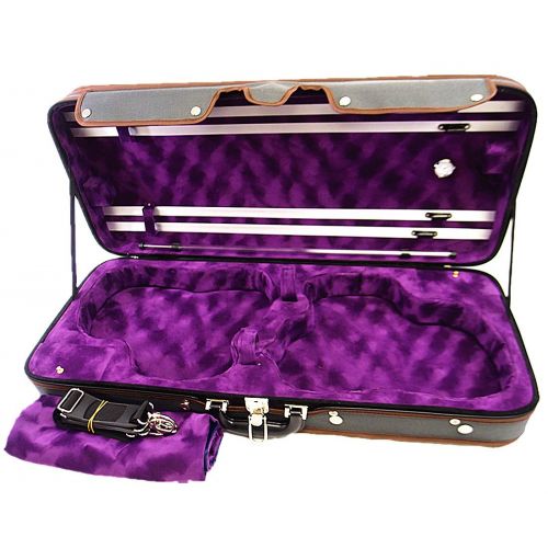  Woodnote Great Purple Interior - 4/4 Wooden Two/double Violin Case + Free Violin Strings Set