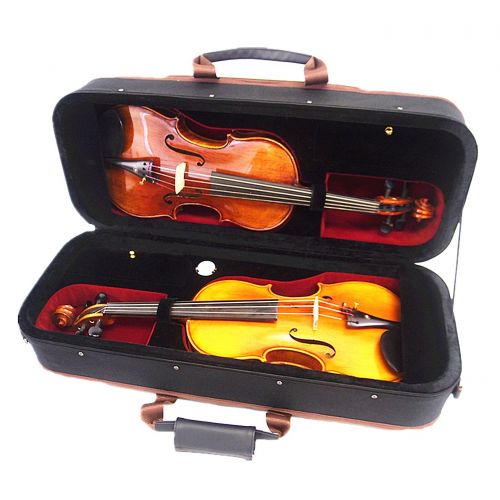  Woodnote Light Weight 4/4 Double/Two Violin Foamed Case + Free Violin Strings Set