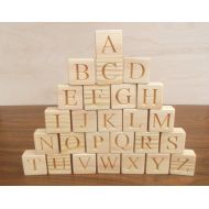 WoodpeckerLG 26 English alphabet blocks, Wooden alphabet blocks, Wood letters, ABC, Wood letter cube, Personalized cubes, Baby shower gift, Letter block