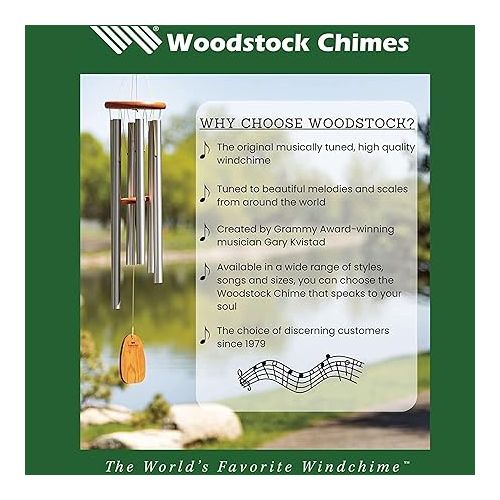  Woodstock Wind Chimes Zenergy Solo Hand Chime, Silver (7