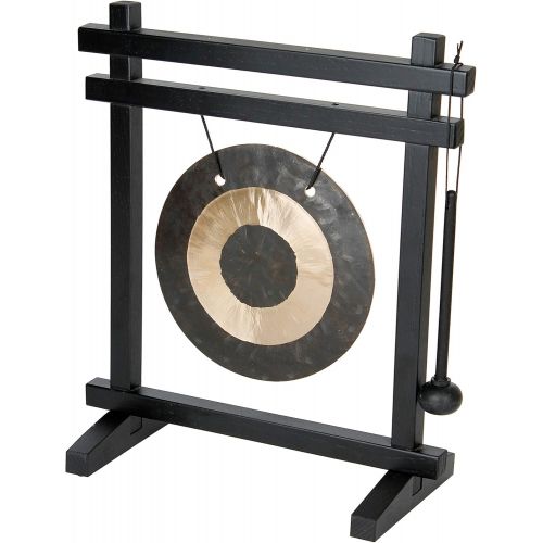  Woodstock Chimes WDG The Original Guaranteed Musically Tuned Chime Desk Gong, Black/Bronze