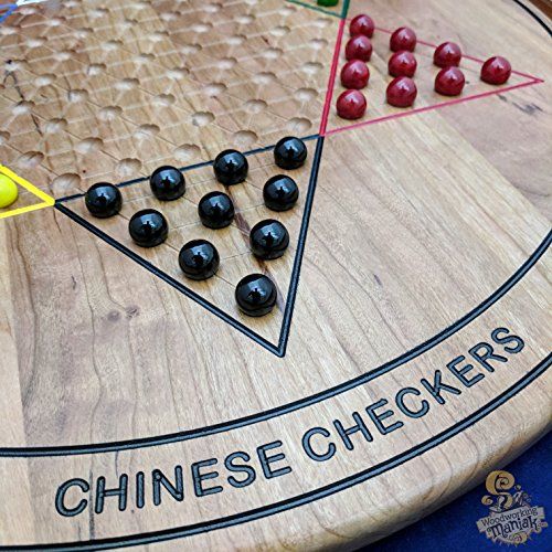  20in Wall Hanging Chinese Checkers with Marble Storage - Woodworking Maniak