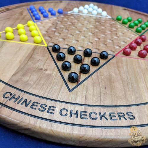  20in Wall Hanging Chinese Checkers with Marble Storage - Woodworking Maniak