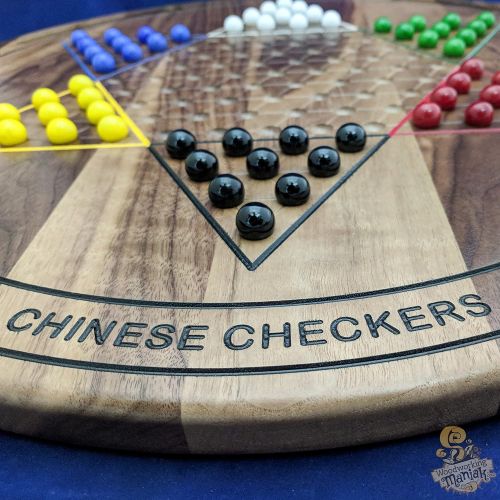  20in Wall Hanging Chinese Checkers with Marble Storage - Woodworking Maniak