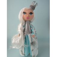 /WoolToysStudio cloth dolls handmade fabric doll the snow queen princess doll clothes gift for the new year for her sitting doll sit hand made collection