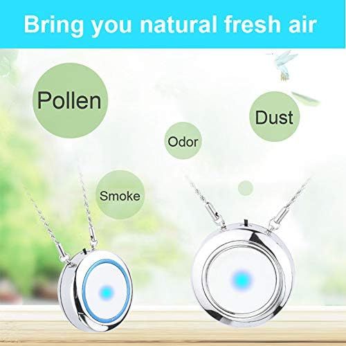  [아마존베스트]WOOLALA Personal Wearable Air Purifier Necklace/Mini Portable Air Freshner Ionizer/Negative Ion Generator/Low Noise for Adults Kids Blue