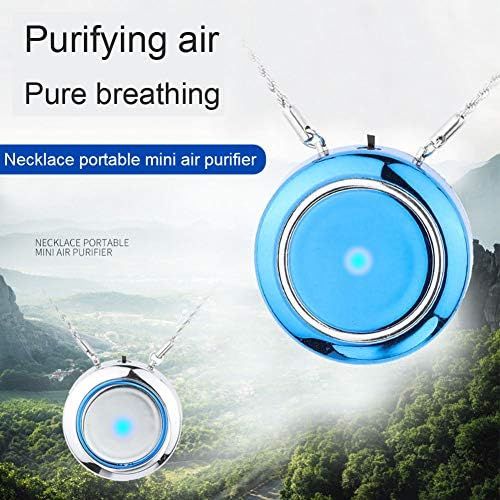  [아마존베스트]WOOLALA Personal Wearable Air Purifier Necklace/Mini Portable Air Freshner Ionizer/Negative Ion Generator/Low Noise for Adults Kids Blue