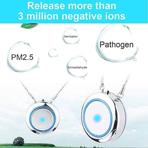  [아마존베스트]WOOLALA Personal Wearable Air Purifier Necklace/Mini Portable Air Freshner Ionizer/Negative Ion Generator/Low Noise for Adults Kids Blue