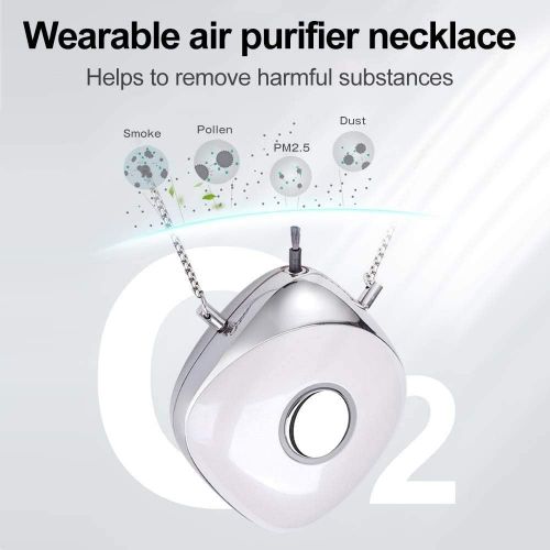  Woolala Wearable Air Necklace Personal Air Necklace Around Neck Ion Generator for Travel Office 29Hours Long Battery Life